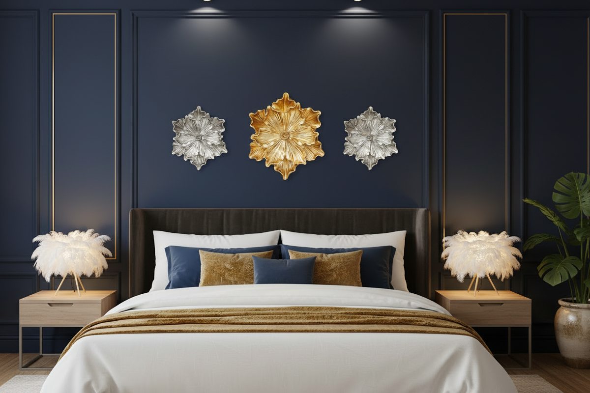 Sacred Lotus Wall Art Luxury Bedroom