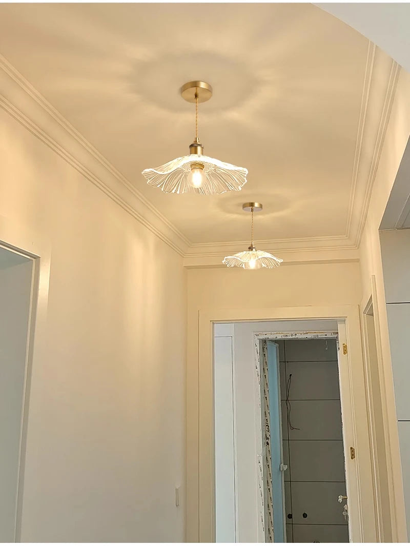 Vintage Pendant Glass Flower Lights