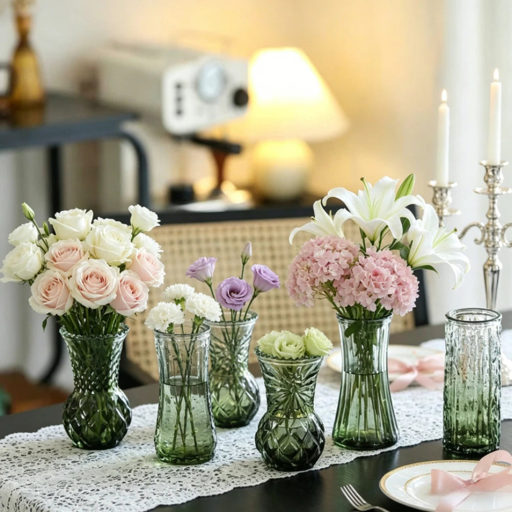 Vintage Embossed Glass Bud Vase