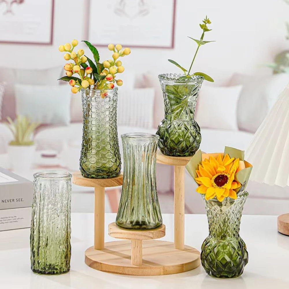 Vintage Embossed Glass Bud Vase