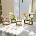 Wooden Frame Creative Glass Vases