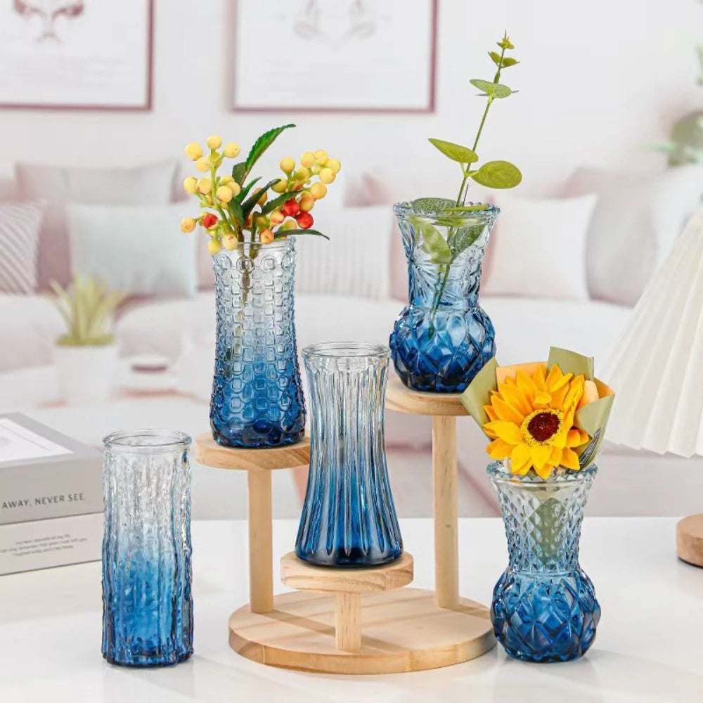 Vintage Embossed Glass Bud Vase
