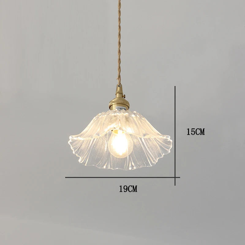 Vintage Pendant Glass Flower Lights