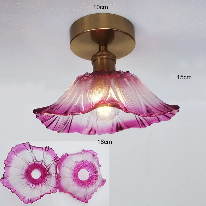 Vintage Pendant Glass Flower Lights