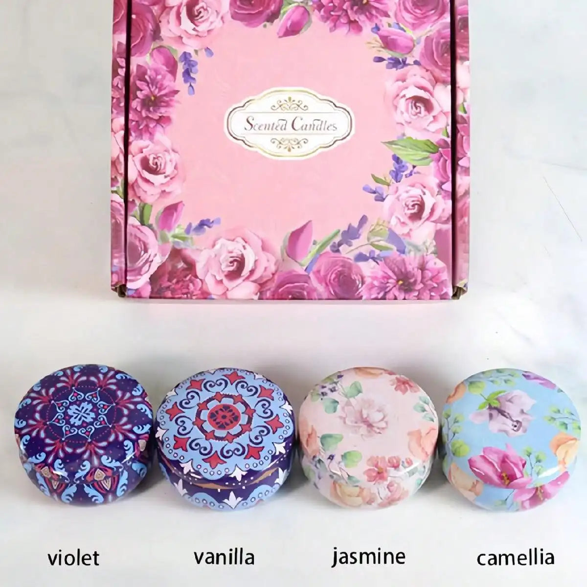 Soy flower candle set