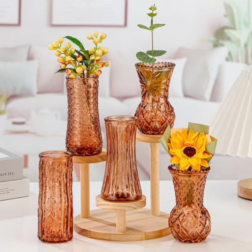 Vintage Embossed Glass Bud Vase