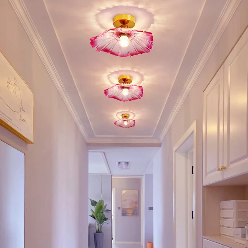 Vintage Pendant Glass Flower Lights