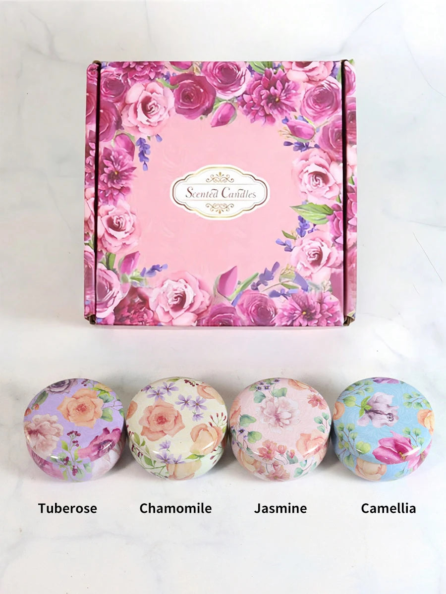 Soy flower candle set