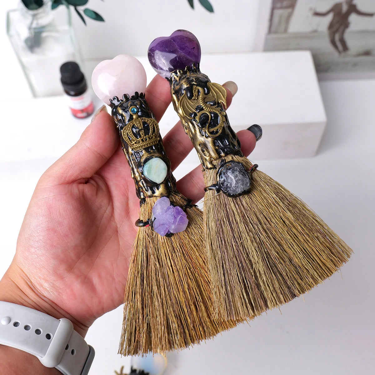 Crystal Heart Magic Broom
