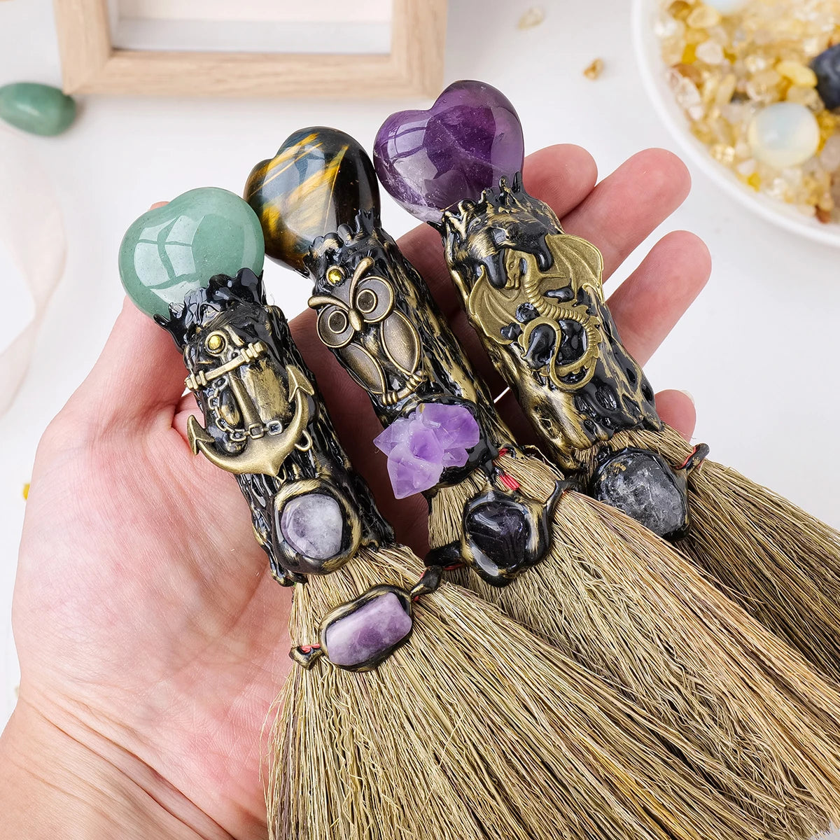 Crystal Heart Magic Broom