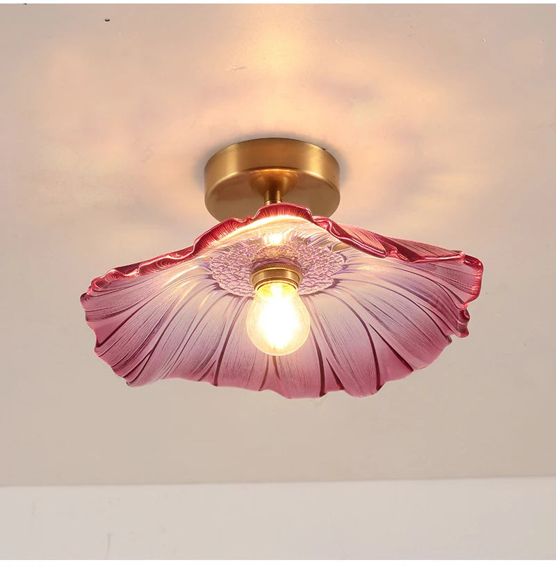 Vintage Pendant Glass Flower Lights