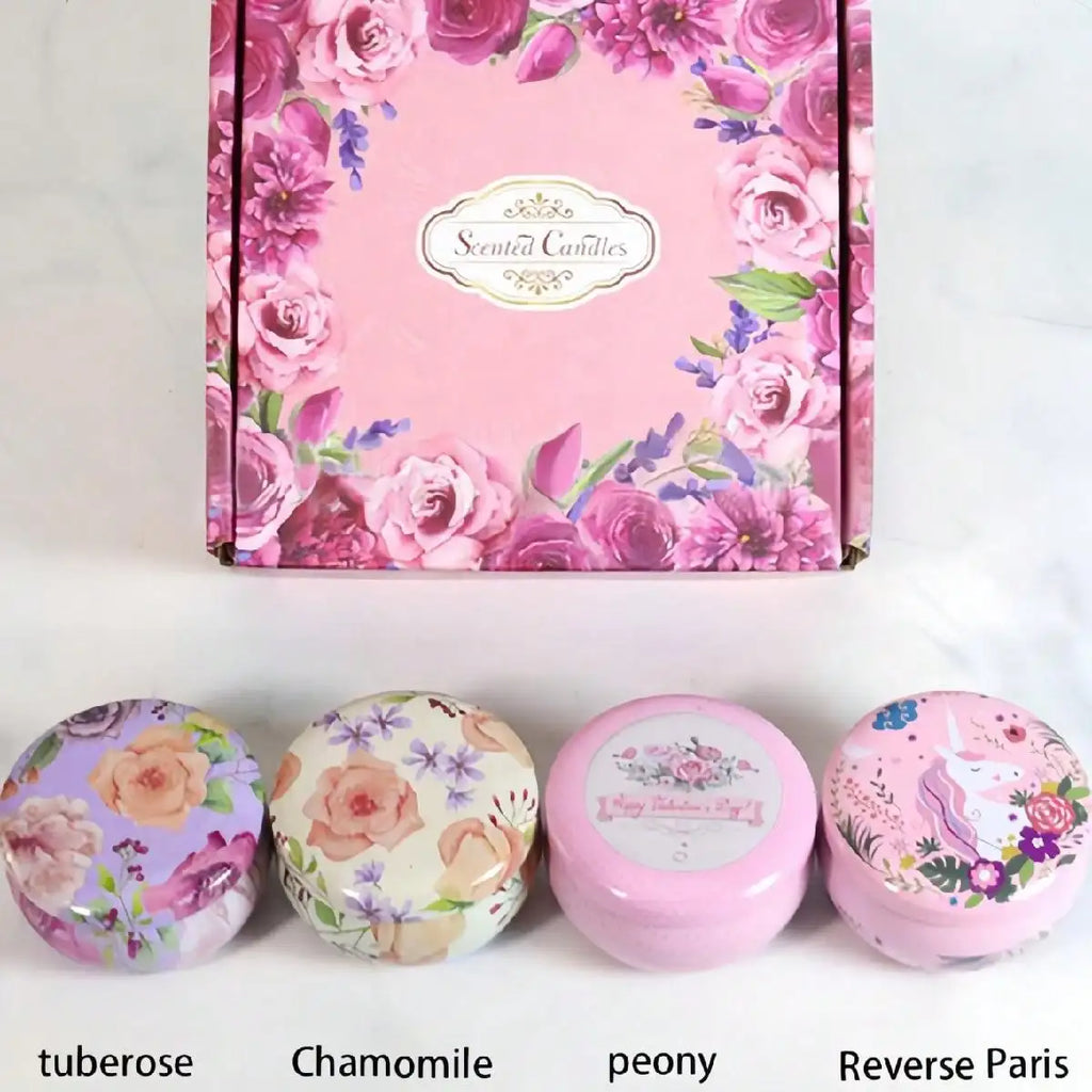Soy flower candle set