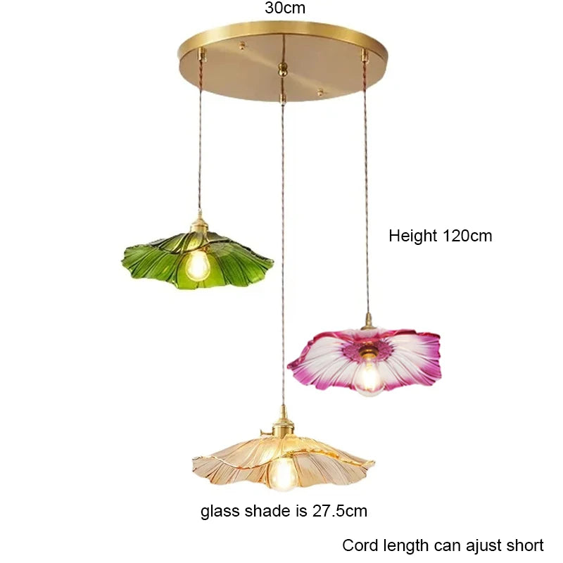 Vintage Pendant Glass Flower Lights