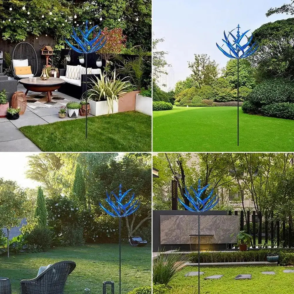 Retro Iron Windmill Garden Stake