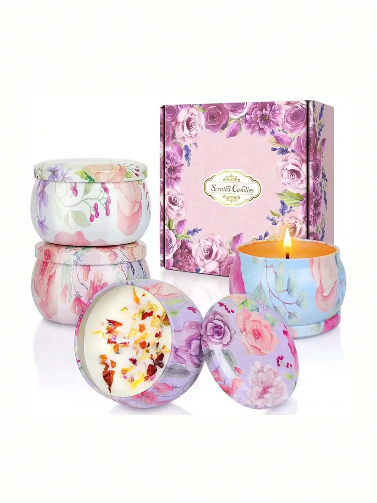 Soy flower candle set