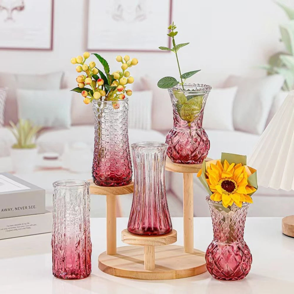Vintage Embossed Glass Bud Vase