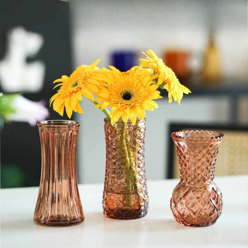 Vintage Embossed Glass Bud Vase
