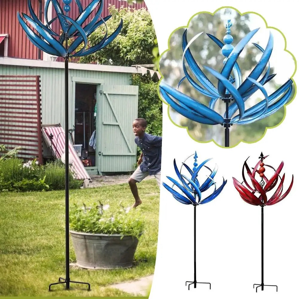 Retro Iron Windmill Garden Stake