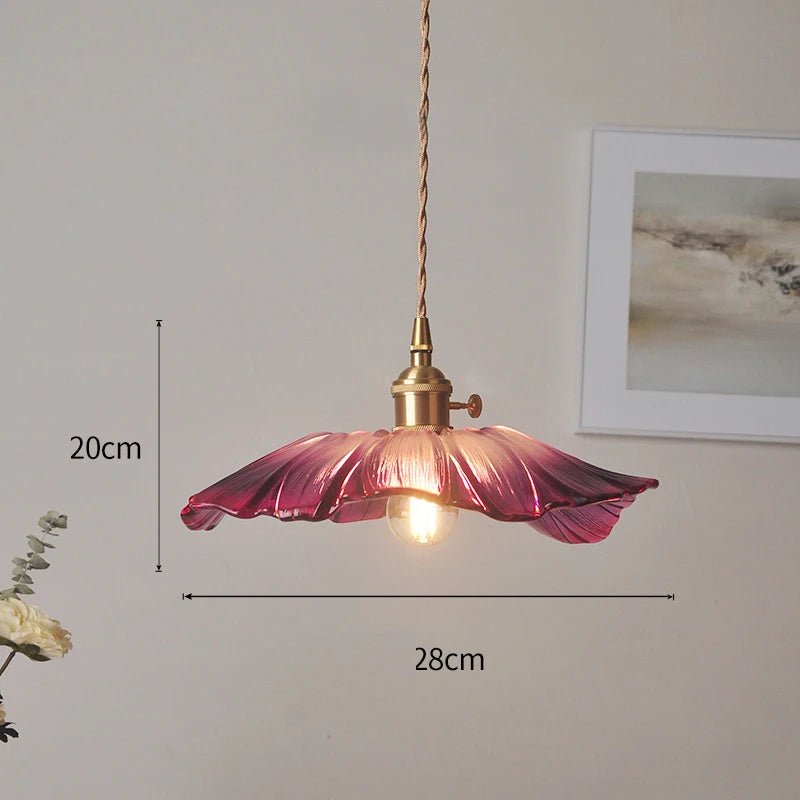 Vintage Pendant Glass Flower Lights