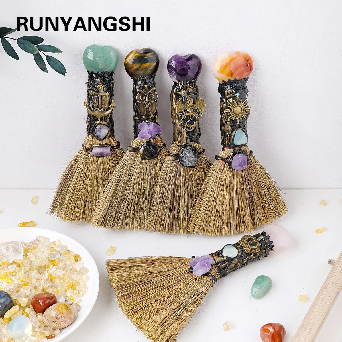 Crystal Heart Magic Broom