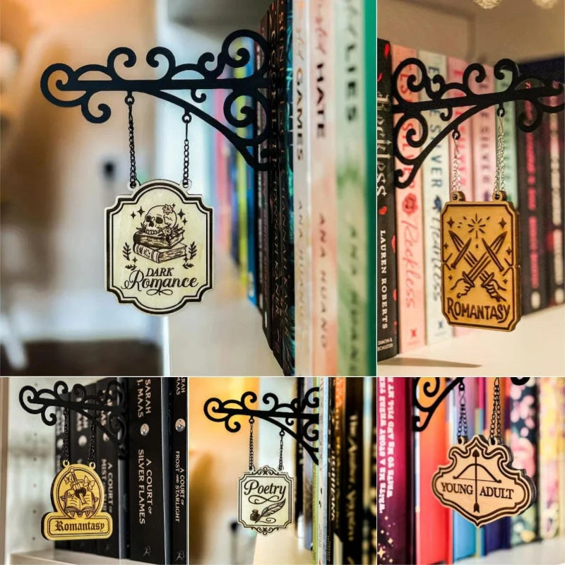 Bookcase signs