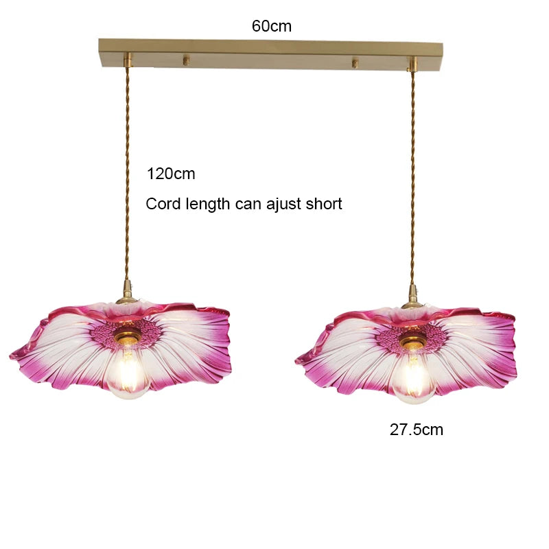 Vintage Pendant Glass Flower Lights