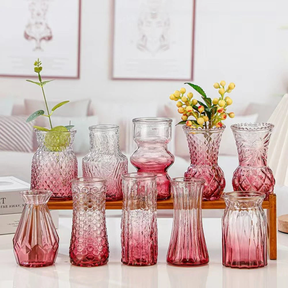 Vintage Embossed Glass Bud Vase