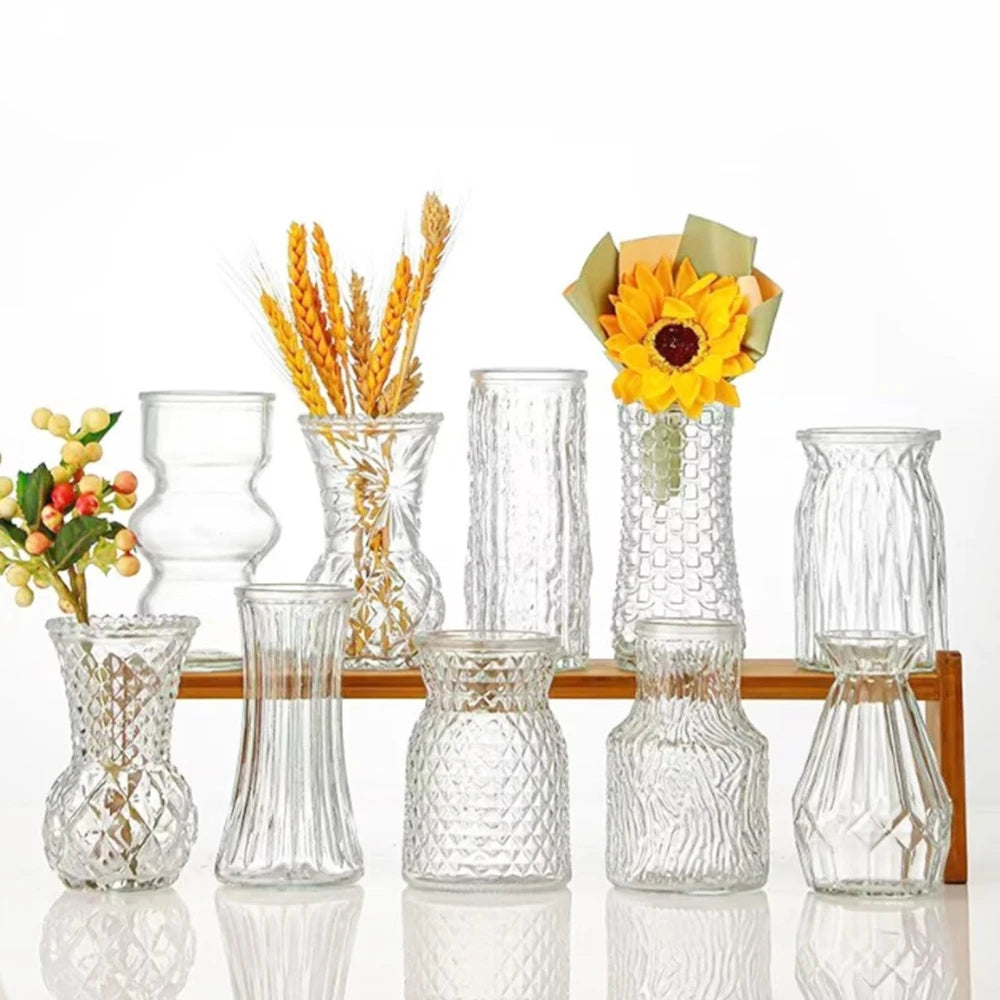 Vintage Embossed Glass Bud Vase