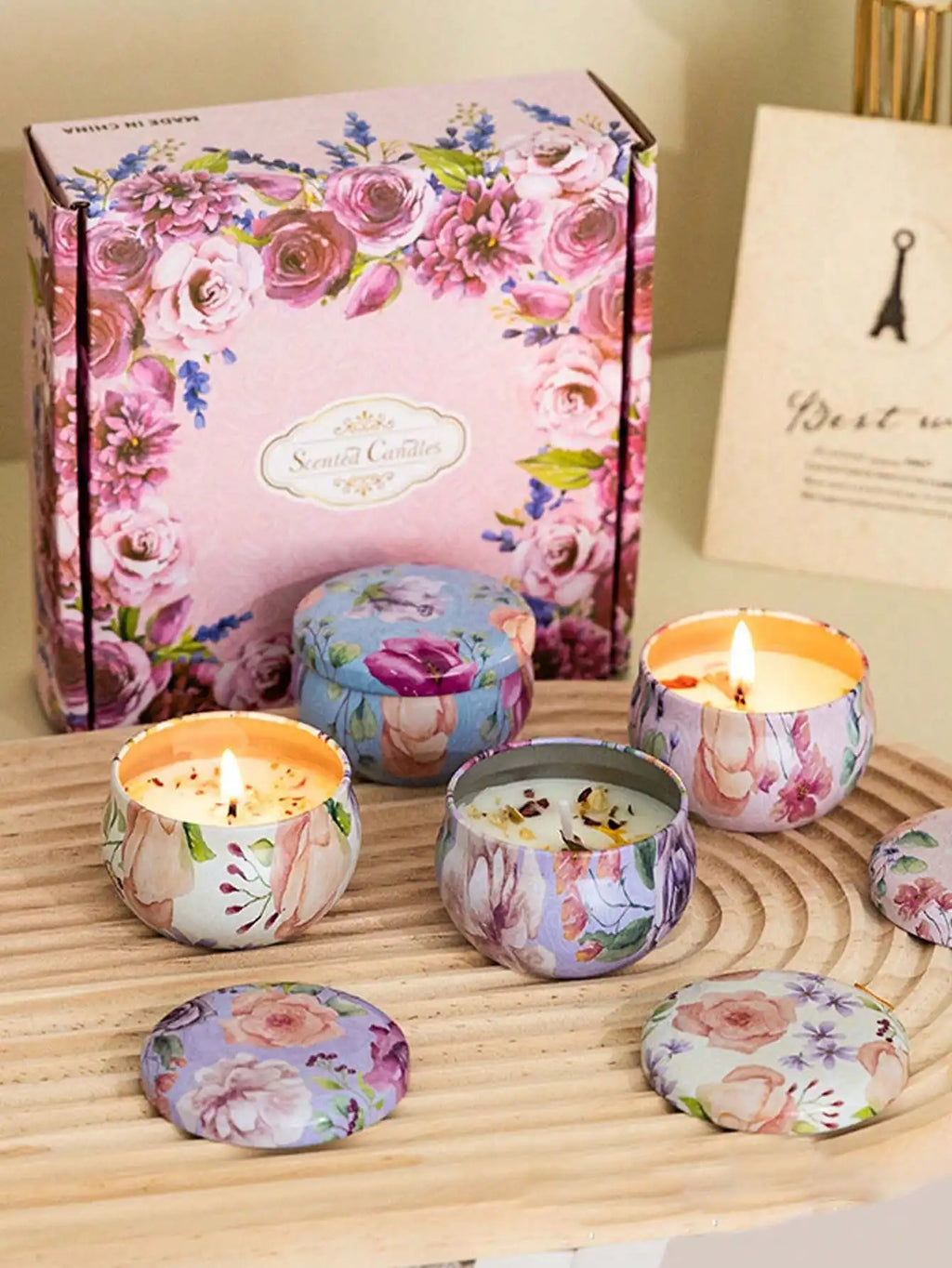 Soy flower candle set