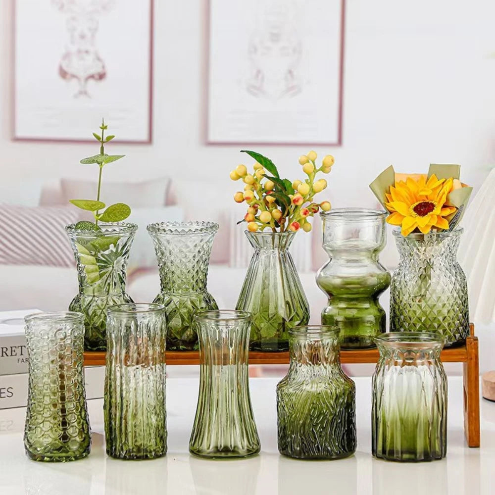 Vintage Embossed Glass Bud Vase