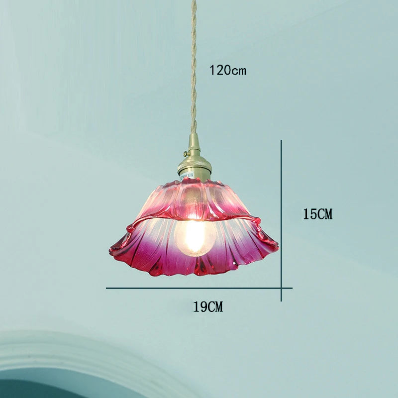 Vintage Pendant Glass Flower Lights