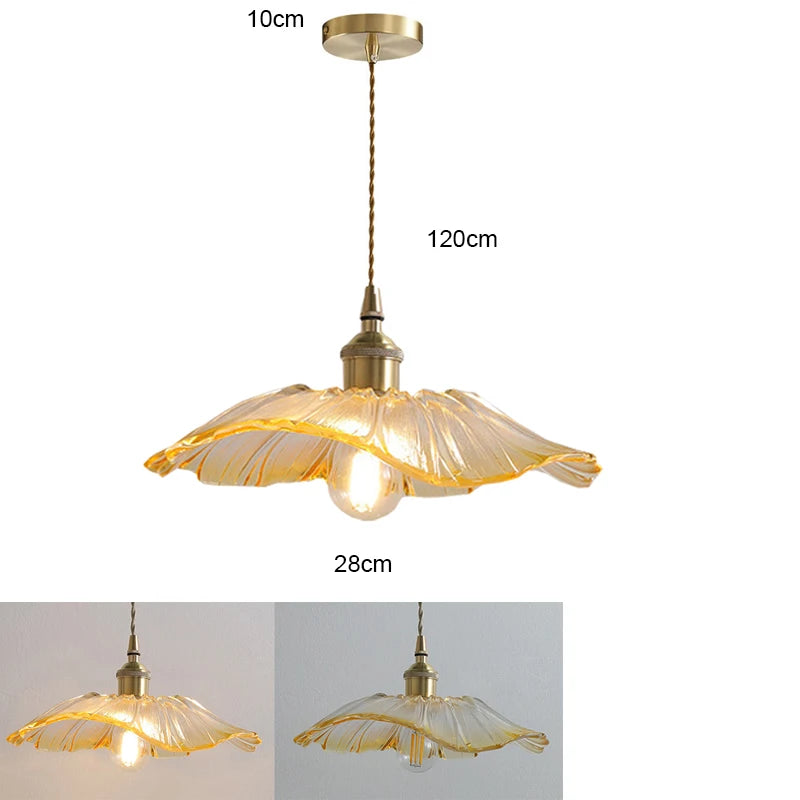 Vintage Pendant Glass Flower Lights