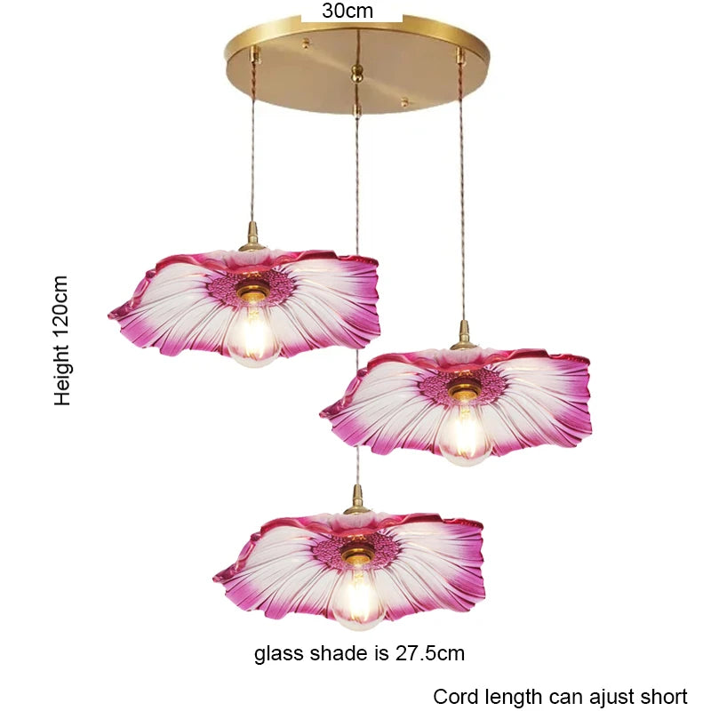 Vintage Pendant Glass Flower Lights