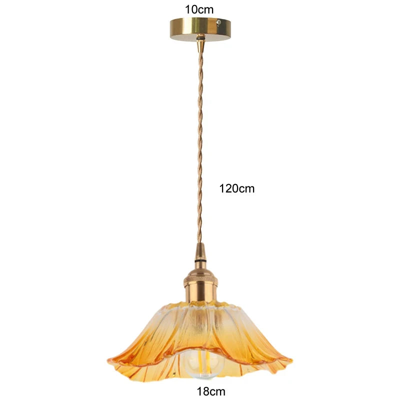 Vintage Pendant Glass Flower Lights