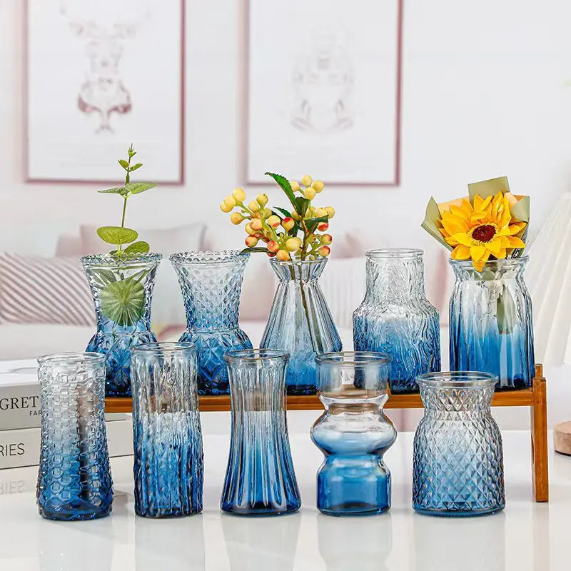 Vintage Embossed Glass Bud Vase