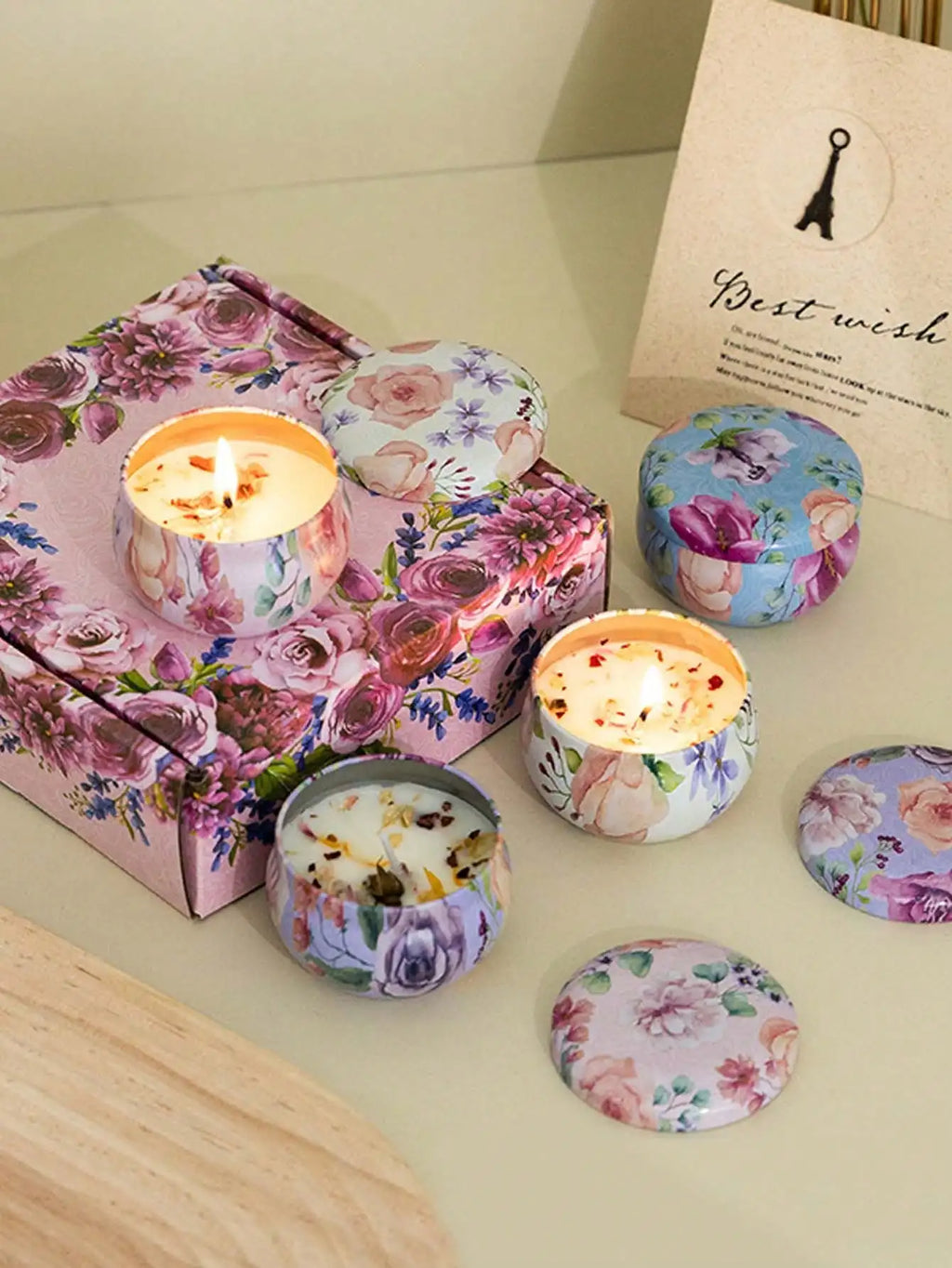 Soy flower candle set