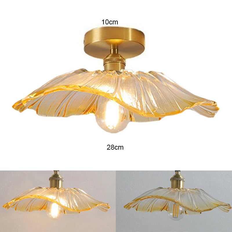 Vintage Pendant Glass Flower Lights