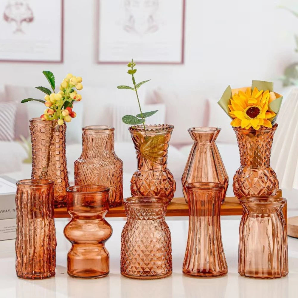 Vintage Embossed Glass Bud Vase