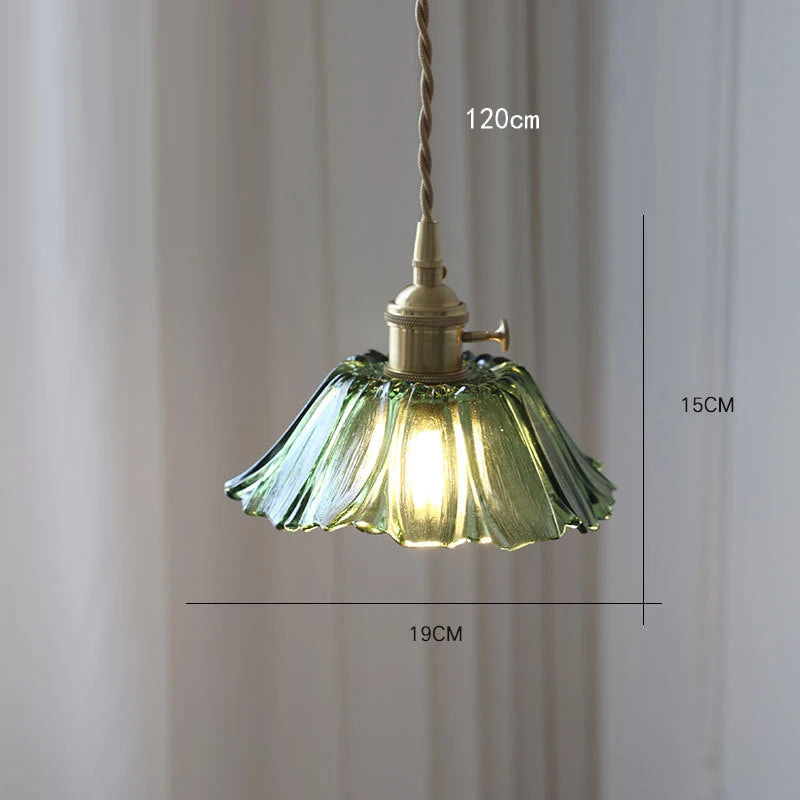Vintage Pendant Glass Flower Lights