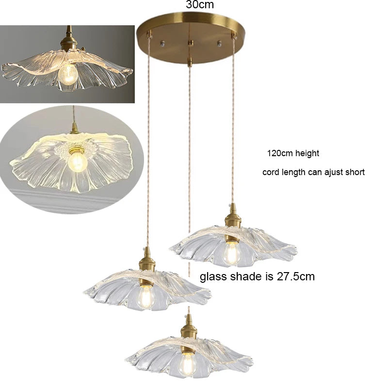 Vintage Pendant Glass Flower Lights