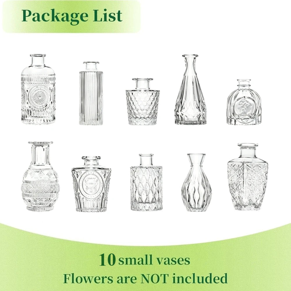 Vintage Embossed Glass Bud Vase